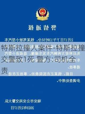 特斯拉撞人案件-特斯拉撞交警致1死 警方:司机全责