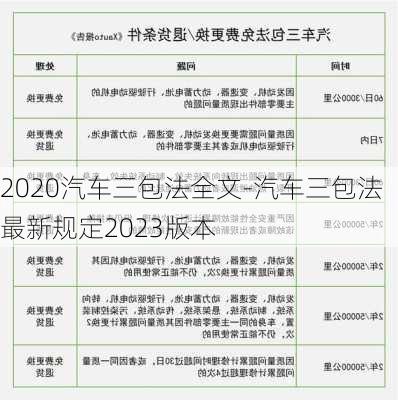 2020汽车三包法全文-汽车三包法最新规定2023版本