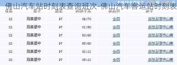 佛山汽车站时刻表查询班次-佛山汽车客运站时刻表