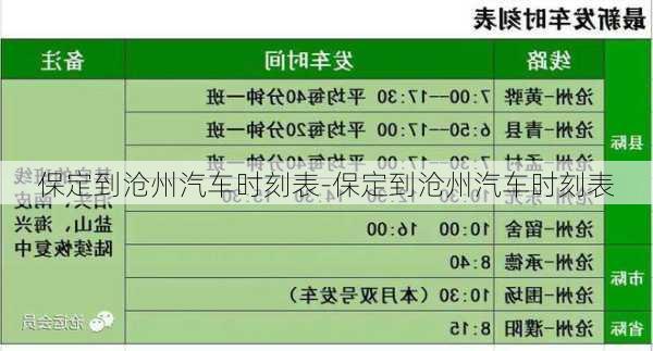 保定到沧州汽车时刻表-保定到沧州汽车时刻表