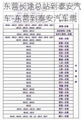 东营长途总站到泰安汽车-东营到泰安汽车票