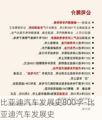 比亚迪汽车发展史800字-比亚迪汽车发展史