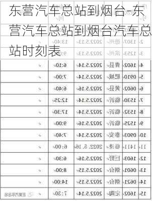 东营汽车总站到烟台-东营汽车总站到烟台汽车总站时刻表