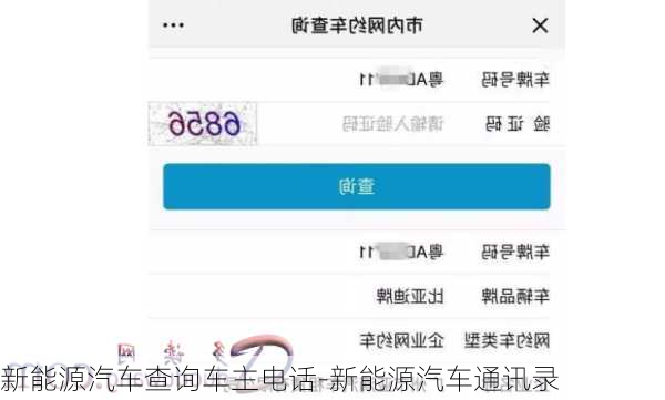 新能源汽车查询车主电话-新能源汽车通讯录