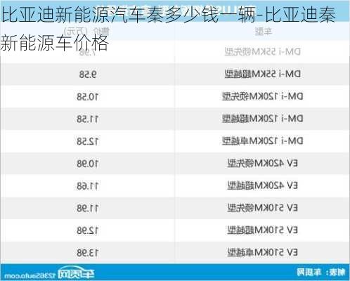 比亚迪新能源汽车秦多少钱一辆-比亚迪秦新能源车价格