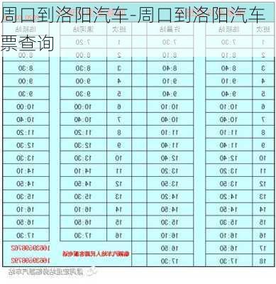 周口到洛阳汽车-周口到洛阳汽车票查询