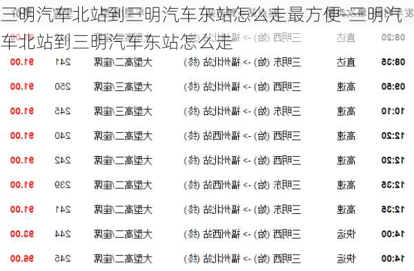 三明汽车北站到三明汽车东站怎么走最方便-三明汽车北站到三明汽车东站怎么走