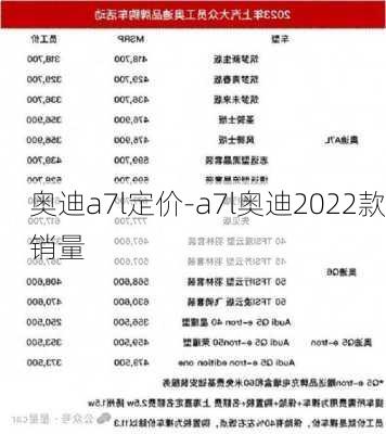 奥迪a7l定价-a7l奥迪2022款销量