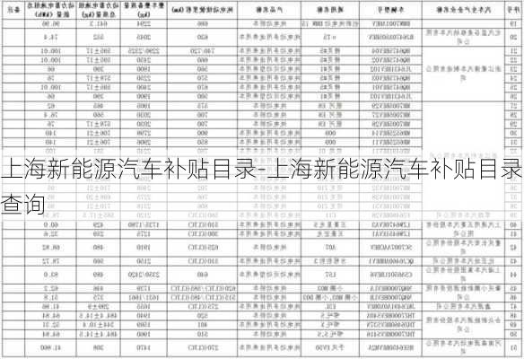 上海新能源汽车补贴目录-上海新能源汽车补贴目录查询