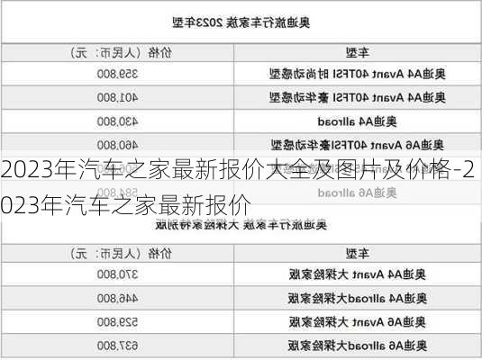 2023年汽车之家最新报价大全及图片及价格-2023年汽车之家最新报价