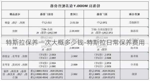 特斯拉保养一次大概多少钱-特斯拉日常保养费用