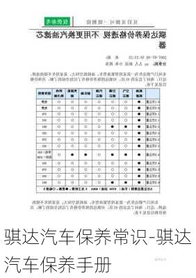 骐达汽车保养常识-骐达汽车保养手册