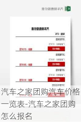 汽车之家团购汽车价格一览表-汽车之家团购怎么报名