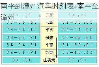 南平到漳州汽车时刻表-南平至漳州