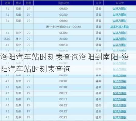 洛阳汽车站时刻表查询洛阳到南阳-洛阳汽车站时刻表查询