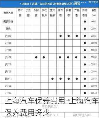 上海汽车保养费用-上海汽车保养费用多少