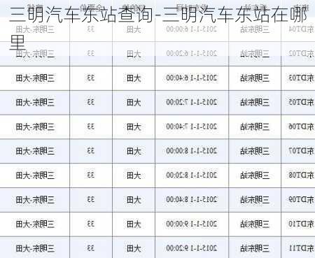 三明汽车东站查询-三明汽车东站在哪里
