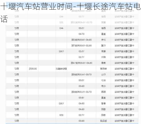 十堰汽车站营业时间-十堰长途汽车站电话