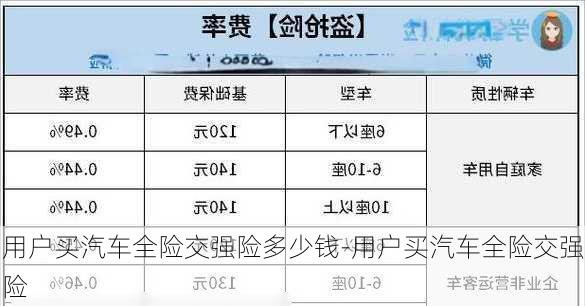 用户买汽车全险交强险多少钱-用户买汽车全险交强险