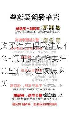 购买汽车保险注意什么-汽车买保险要注意些什么,应该怎么买