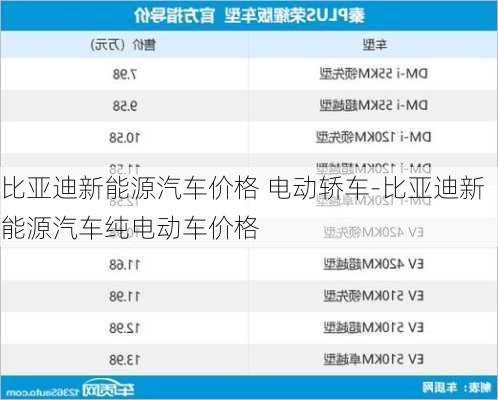 比亚迪新能源汽车价格 电动轿车-比亚迪新能源汽车纯电动车价格