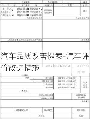 汽车品质改善提案-汽车评价改进措施