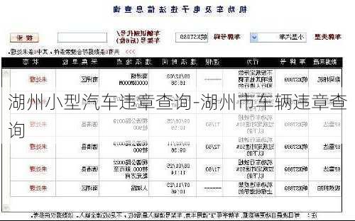 湖州小型汽车违章查询-湖州市车辆违章查询