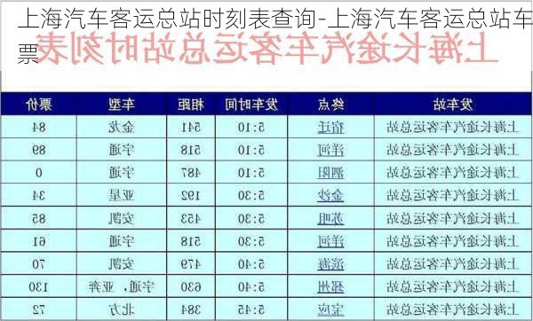 上海汽车客运总站时刻表查询-上海汽车客运总站车票