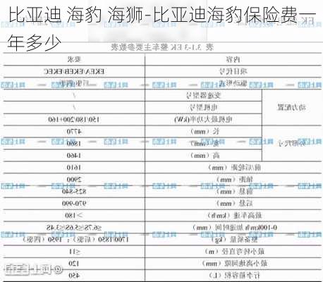 比亚迪 海豹 海狮-比亚迪海豹保险费一年多少