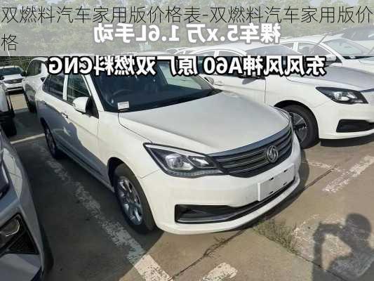 双燃料汽车家用版价格表-双燃料汽车家用版价格