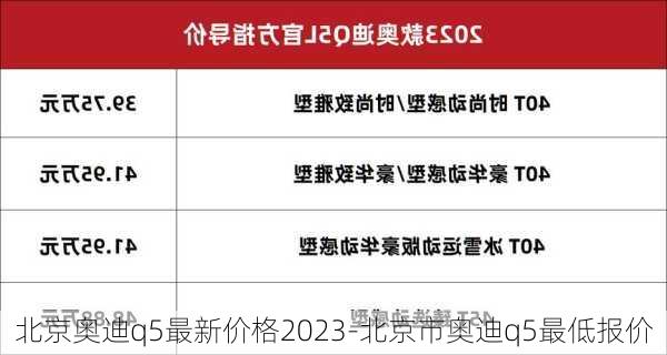 北京奥迪q5最新价格2023-北京市奥迪q5最低报价