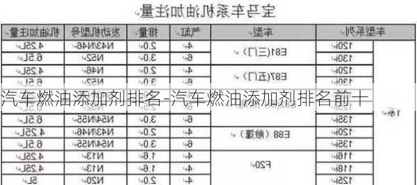 汽车燃油添加剂排名-汽车燃油添加剂排名前十