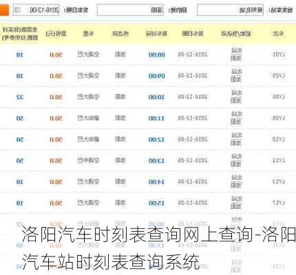 洛阳汽车时刻表查询网上查询-洛阳汽车站时刻表查询系统