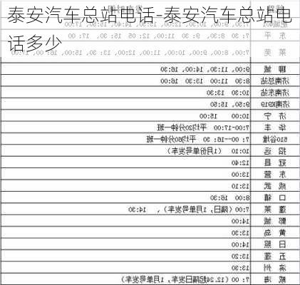 泰安汽车总站电话-泰安汽车总站电话多少