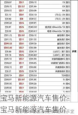 宝马新能源汽车售价-宝马新能源汽车售价