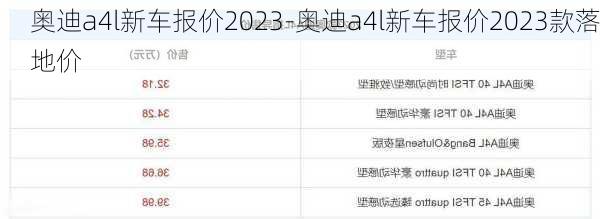 奥迪a4l新车报价2023-奥迪a4l新车报价2023款落地价