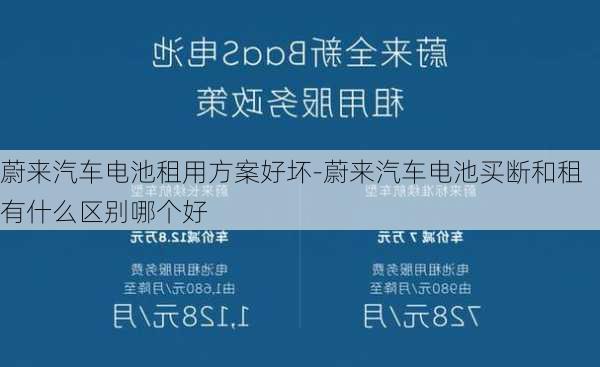 蔚来汽车电池租用方案好坏-蔚来汽车电池买断和租有什么区别哪个好