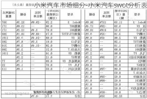 小米汽车市场细分-小米汽车swot分析表