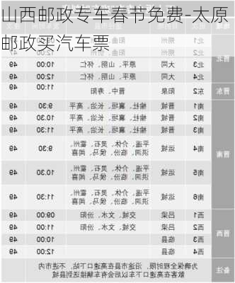 山西邮政专车春节免费-太原邮政买汽车票