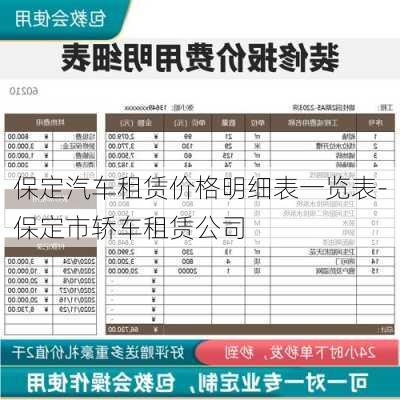 保定汽车租赁价格明细表一览表-保定市轿车租赁公司