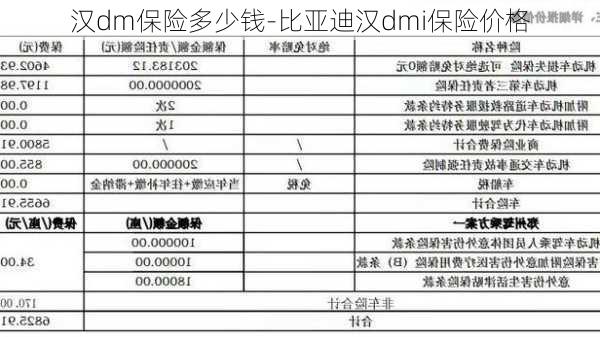 汉dm保险多少钱-比亚迪汉dmi保险价格