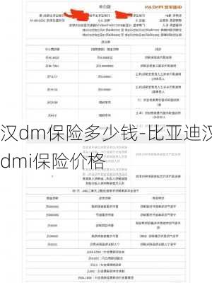 汉dm保险多少钱-比亚迪汉dmi保险价格