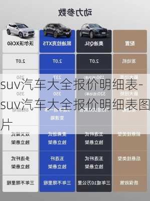 suv汽车大全报价明细表-suv汽车大全报价明细表图片