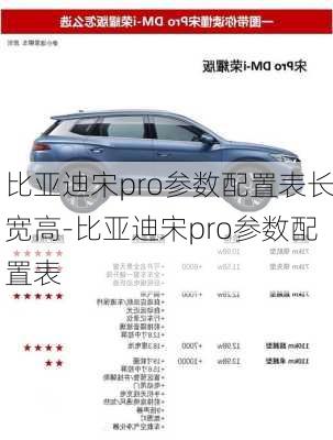 比亚迪宋pro参数配置表长宽高-比亚迪宋pro参数配置表