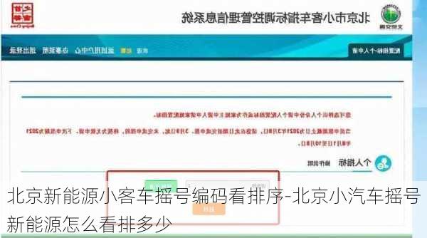 北京新能源小客车摇号编码看排序-北京小汽车摇号新能源怎么看排多少