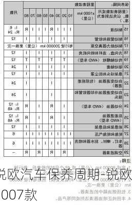 锐欧汽车保养周期-锐欧2007款