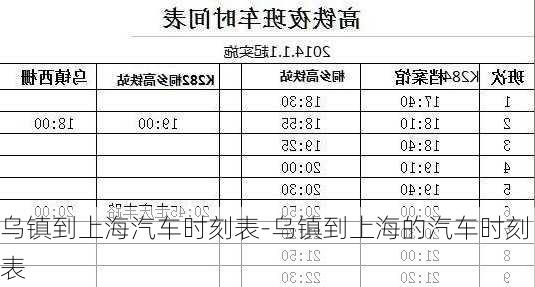 乌镇到上海汽车时刻表-乌镇到上海的汽车时刻表