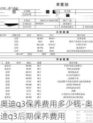 奥迪q3保养费用多少钱-奥迪q3后期保养费用