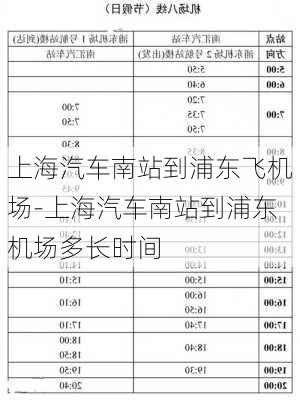 上海汽车南站到浦东飞机场-上海汽车南站到浦东机场多长时间