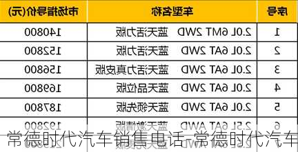 常德时代汽车销售电话-常德时代汽车